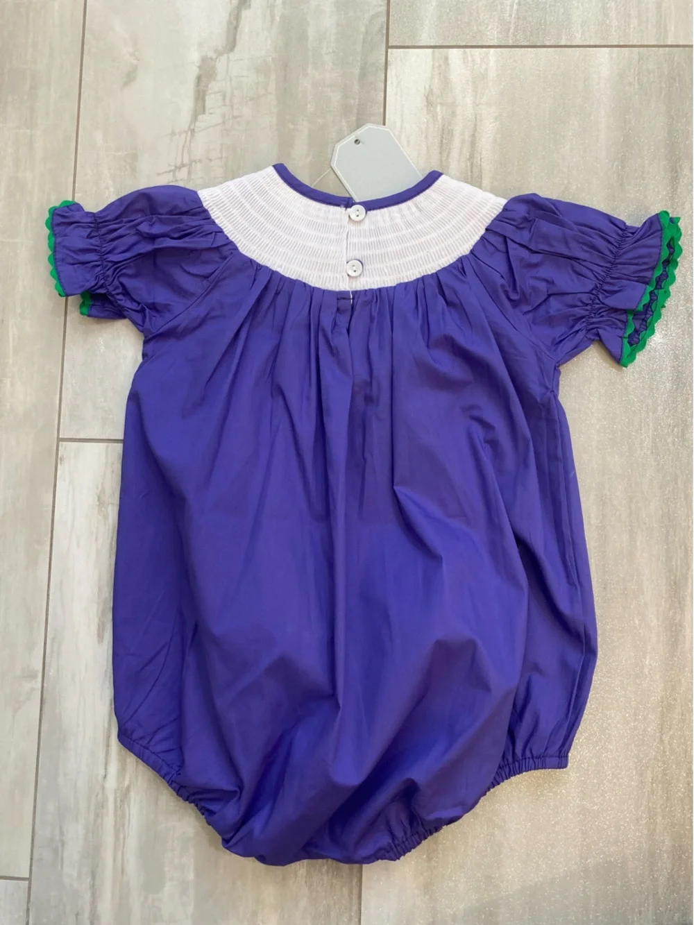 NWT Lil Cactus Colorful Cotton Smocked Mardi Gras Bubble Romper girls 18-24M